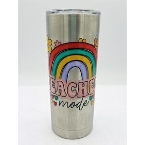 Teacher Mode 20oz Stainless Steel Skinny Tumbler. Teacher Appreciation Gift Cup